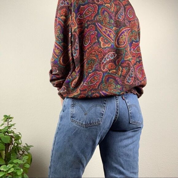 Vintage 80s paisley blouse  - Picture 5 of 6